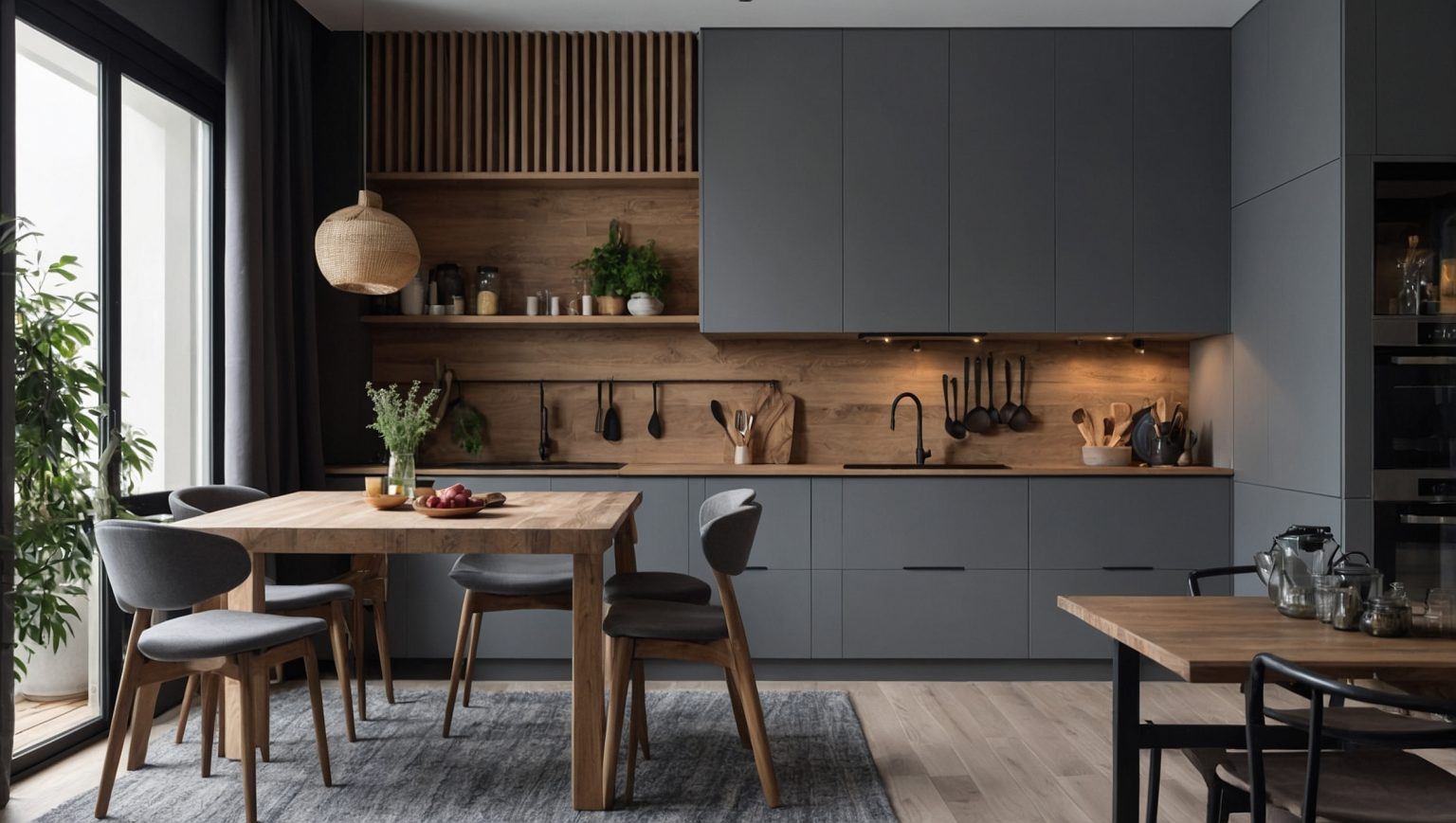 Cuisine Grise Et Bois