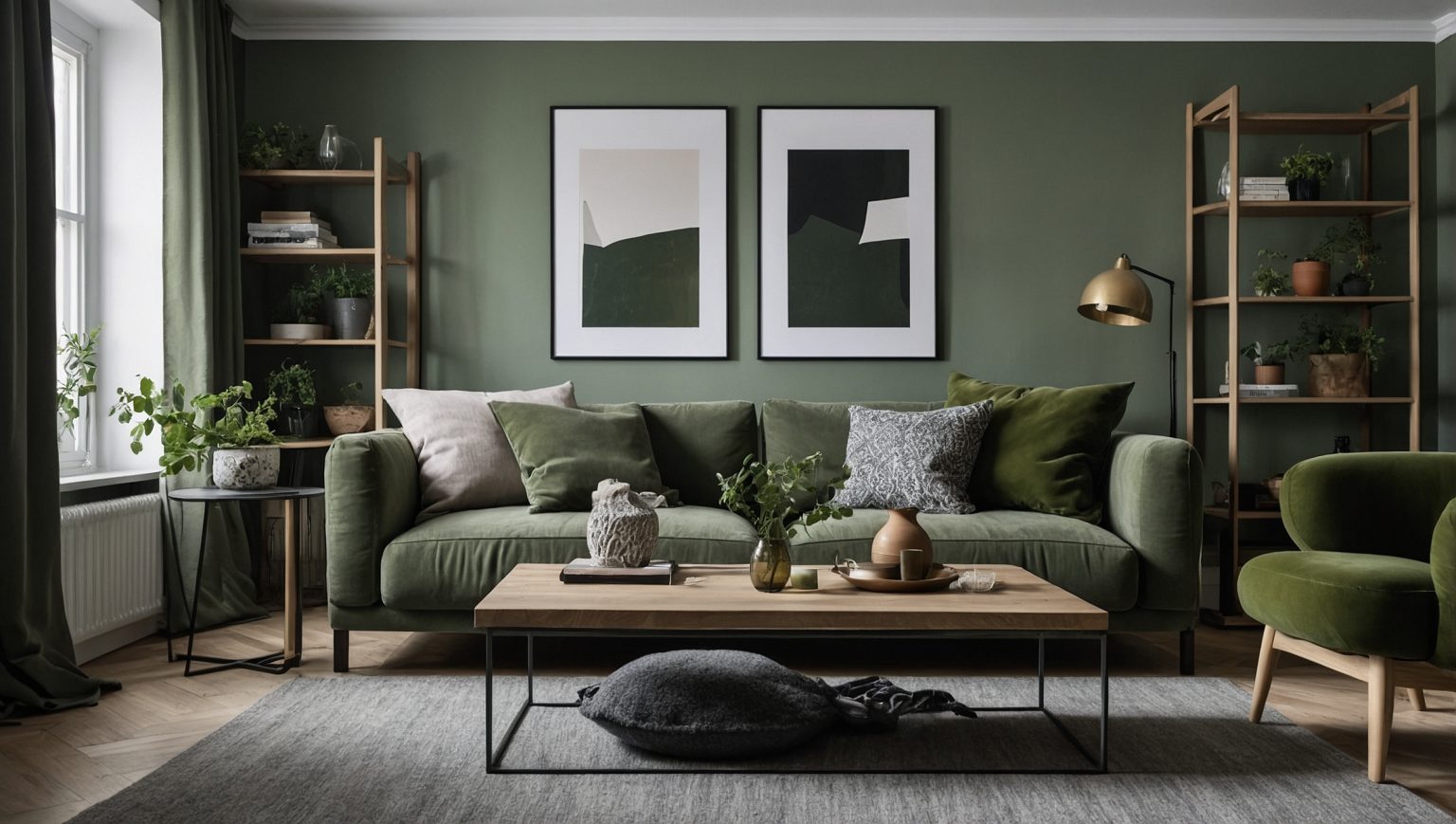 Decoration Vert Et Gris