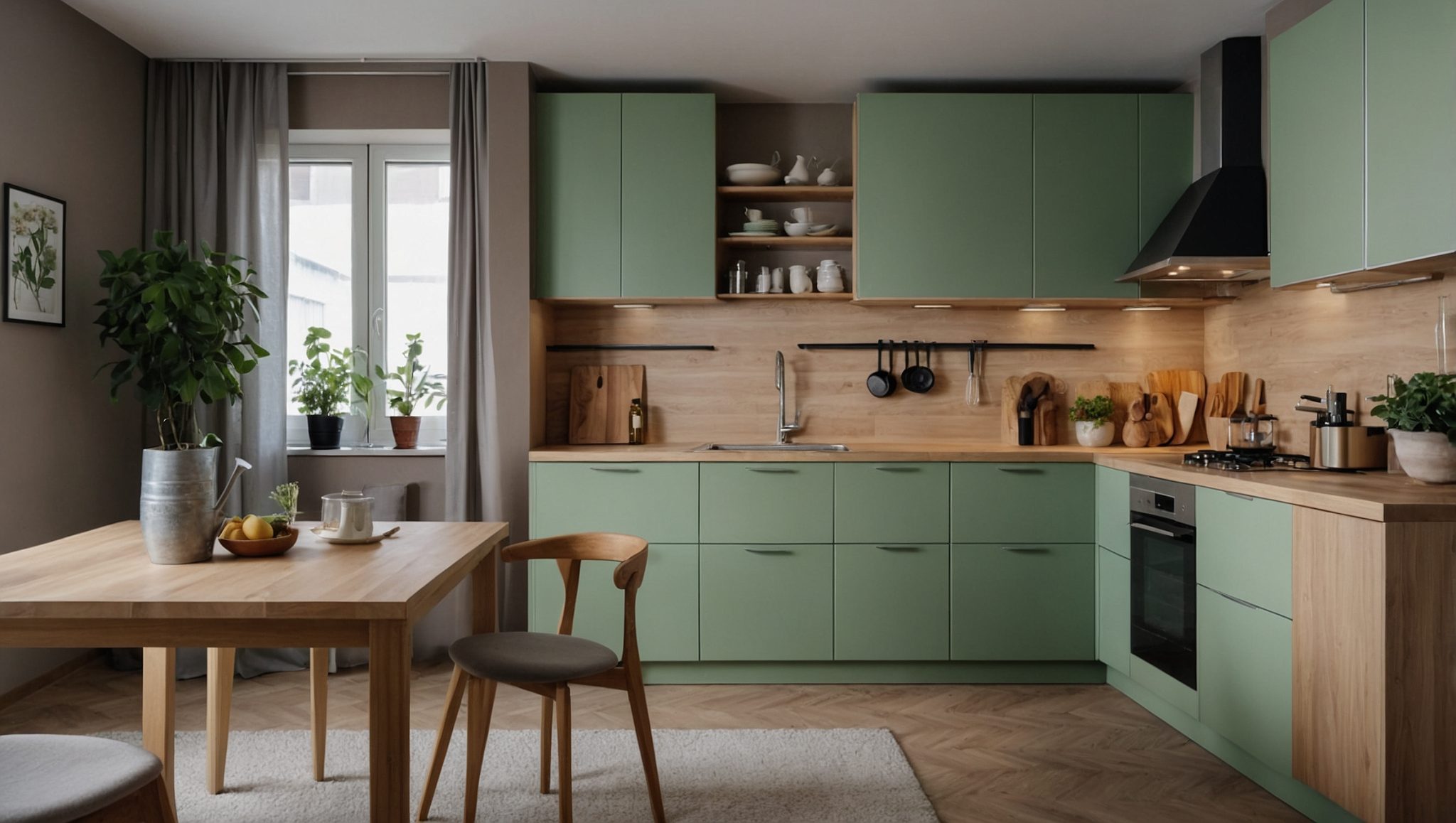 Cuisine vert amande : 10 conseils déco