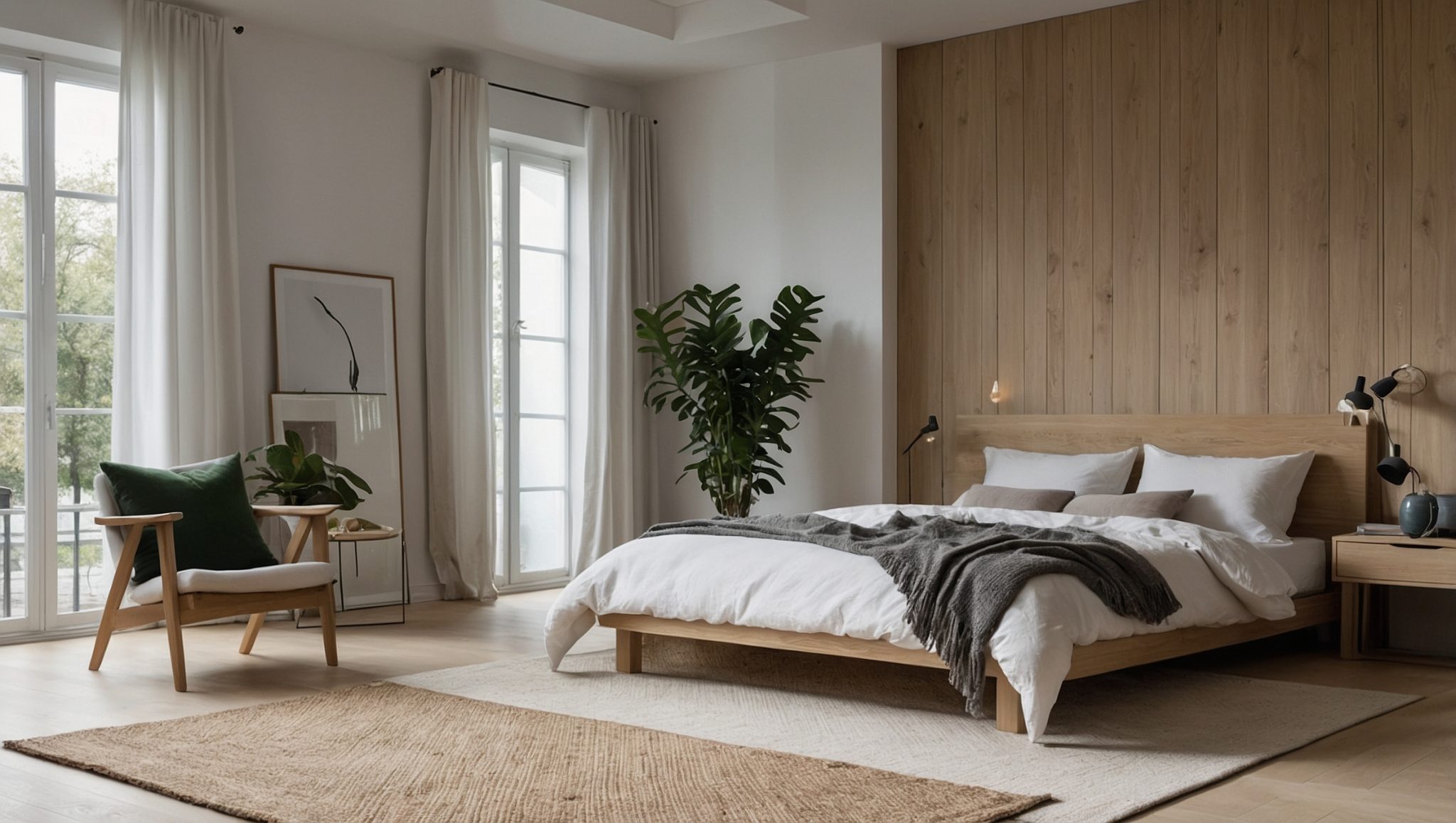 Chambre blanche et bois : nos 22 idées déco tendances