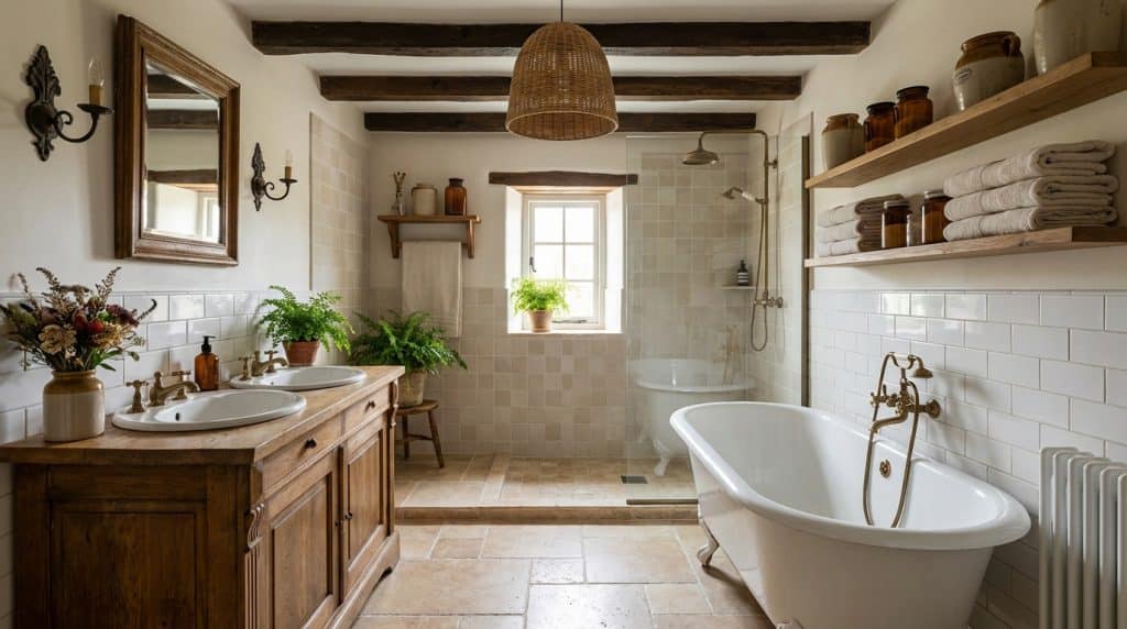 salle de bain campagne chic