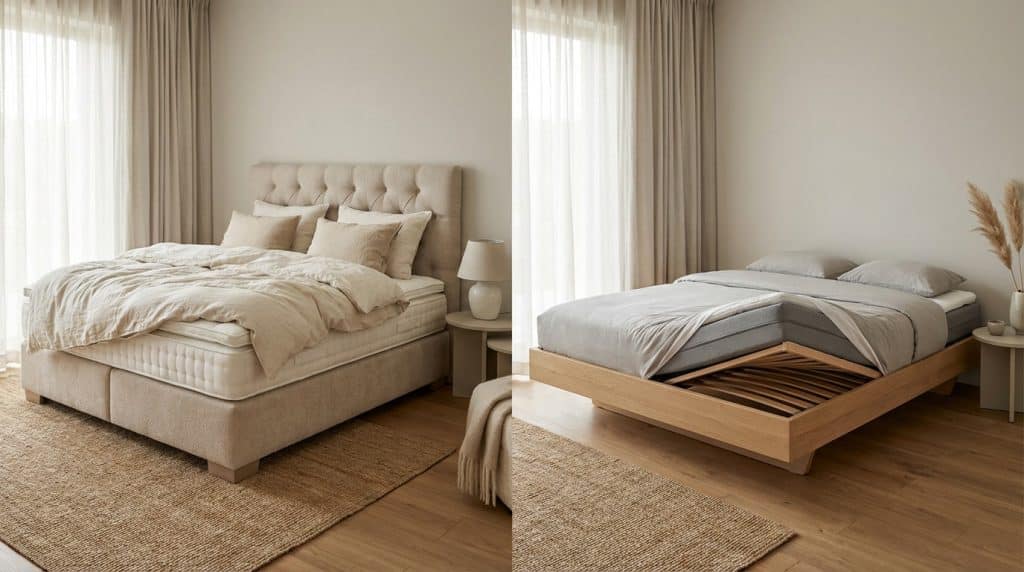 différence entre un boxspring et un sommier à lattes